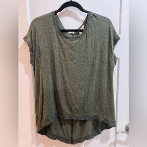 Short sleeve green sweater vest modest wear zippered back